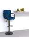 Bar stool, blue, Velvet