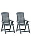 Folding garden chairs, 2 pcs., green, plastic