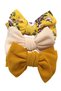 - Mira Assorted Big Ribbon Bow Headband for Babies - Yellow Floral Print