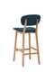 Bar stools, 2 pcs., blue, fabric - 6