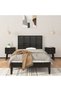 Wall-mounted headboard, black, 106x3x63 cm, solid pine wood - 3