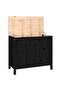 Laundry box, black, 88.5x44x76 cm, solid pine wood - 2