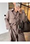 TENCEL™ Fabric Pocketed Shirt Cargo Pants Suit Mink - 3