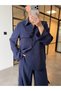 TENCEL™ Fabric Pocketed Shirt Cargo Pants Suit Dark Blue - 2