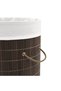 Bamboo laundry basket, dark brown, round - 4