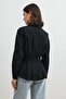 Black Pleated Poplin Women's Shirt - 6