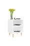 Bedside table with solid wood legs, white, 40x30x50 cm - 3