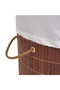 Bamboo laundry basket, round, brown - 4
