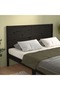 Bedside table, black, 166x4x100 cm, solid pine wood