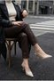 Clair D’Héritage Pointed Toe Summer 8cm Heel Buckle Detail Women's Slingback Heeled Shoes - 6