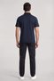 Men's Regular Fit 100% Cotton Logo Detailed Short Sleeve Navy Blue Polo Collar T-Shirt - 3