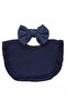 - Ava Small Ribbon Headband & Baby Bib Set - Navy Blue