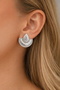Women's Earrings Drop Fan Design Zircon Stone Non-Tarnish Earrings - 2