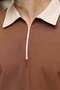 Brown 100% Cotton Piece Polo Collar Shorts T-Shirt Set E7358 - 3