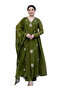 Green Embroidered Anarkali Kurta and Pant with Dupatta - ALV2123 - Green