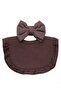- Ava Small Ribbon Headband & Baby Bib Set - Dark Brown