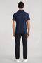 Men's Regular Fit Cotton Short Sleeve Navy Blue Polo Collar T-Shirt - 3