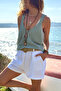 Italian Khaki Strappy Y Soft-Textured A-Form Fit Loose D Woven Blouse 65 50 - 5