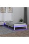 Small Single bed frame 2FT6 with LED, white, 75x190 cm solid wood