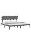 Bed frame, gray, 200x200 cm, solid wood - 3
