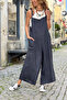Italian Anthracite Shoulder Strap B Tie-Detail Strap C Pocketed B Wide-Leg K Linen Casual D Woven Overalls 110 50 - 3