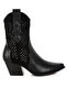 Women's Woven Cowboy Boots in Black - 2