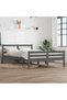 Bed frame, gray, 120x200 cm, solid pine wood