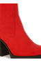 Women's Microfiber Sock Boots In Red - 3