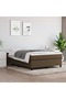 Box spring bed frame, dark brown, 140x190 cm, textile
