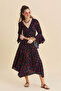 Loose Midi Flared Skirt with Tie Waist - 7