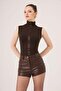 Turtleneck Sleeveless Layla Cashmere Blouse Brown