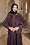 Plum Crew Neck Dress with Jacket Set - 3