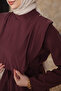 Plum Shoulder Buttoned Waist Belted Trouser Suit - 4