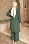 Green Bel Tie-Detail Tunic Trouser Suit - 5