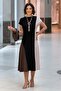 Cream Brown Black 3 Colors Cotton Piece Modal Fabric Dress - 2