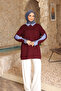 Burgundy Striped Woven Modal Paneled Tunic - 2