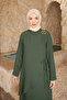 Green Bel Tie-Detail Tunic Trouser Suit - 3