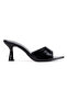 Black Patent Leather Single Strap Special Production Pack of Block Heel Slipper - 2