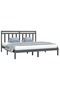 Bed frame, gray, 200x200 cm, solid wood - 3