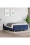 Box spring bed frame, blue, 140x190 cm, textile