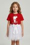 Girl's Red Short Sleeve Ataturk T-Shirt White Tutu Skirt April 23 October 29 - 2