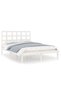Small Double 4FT bed frame, white, 120x190 cm, solid wood - 2
