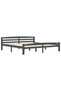 Bed frame, dark grey, 200x200 cm, solid pine wood - 2