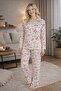 Women's 2043-4 Buttoned Long Sleeve Stretch Fabric Bamboo Pajama Set - 2