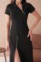New Season Zip Detail Short Sleeve High Neck Women's Dress 2175 - 2