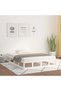 Small double bed frame 4FT, white, 120x190 cm, solid wood