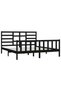 Bed frame, black, 200x200 cm, solid pine wood - 4