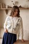 Floral Motif Sequin Detailed Cardigan - Cream