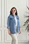Denim Shirt with Stone Embellishments on the Shoulders