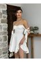 Women's Flared Mini Dress with Tie-Detail Panels on the Shoulder - 4